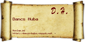 Dancs Huba névjegykártya